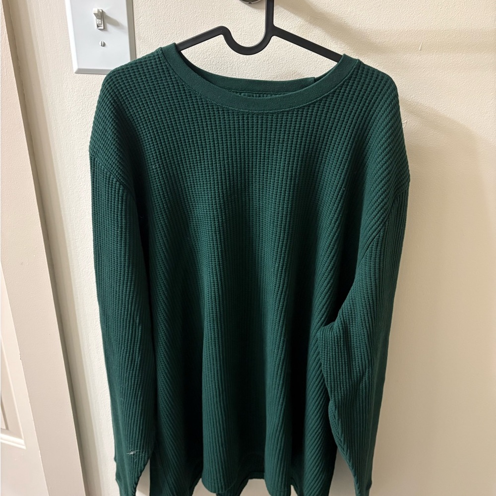 Abercrombie & Fitch Green Classic Waffle Tee Long Sleeve Shirt